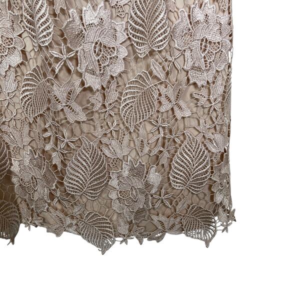 Saylor Floral Lace Cut Out Sleeveless High Neck Mini Dress Pale Pink Small - Picture 4 of 6